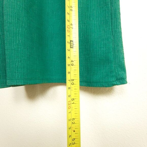 ZARA Flutter Sleeve Belted A Line Midi Dress Womens Medium Kelly Green Textured - Picture 4 of 6
